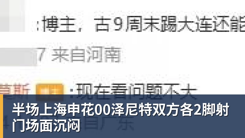 好博体育半场上海申花00泽尼特双方各2脚射门场面沉闷